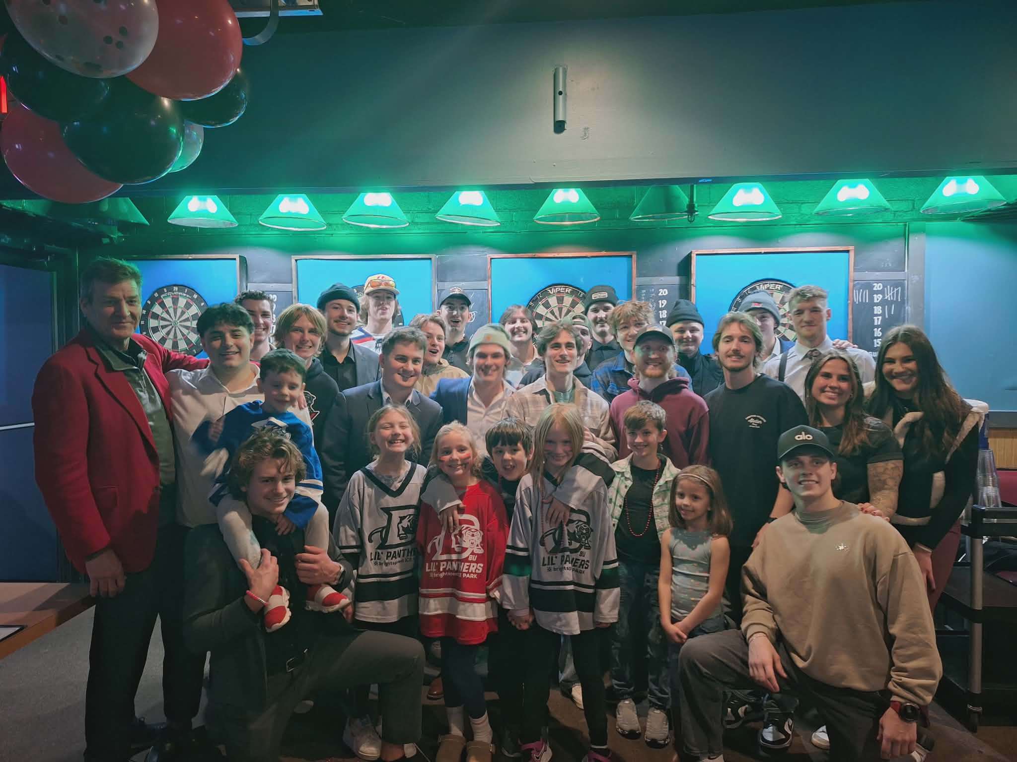 Celebrating our victory with the lil Panthers