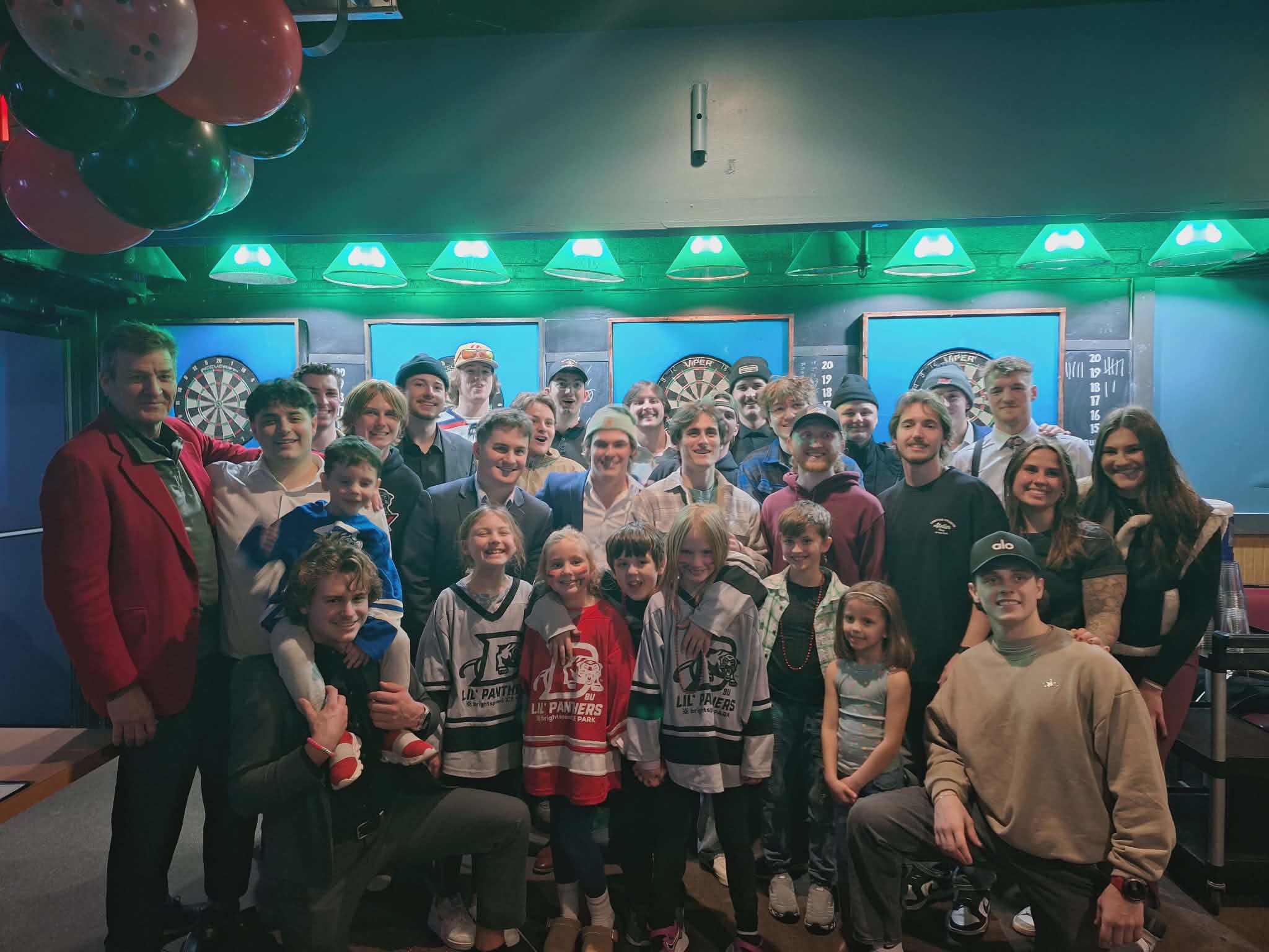 Celebrating our win with the lil Panthers