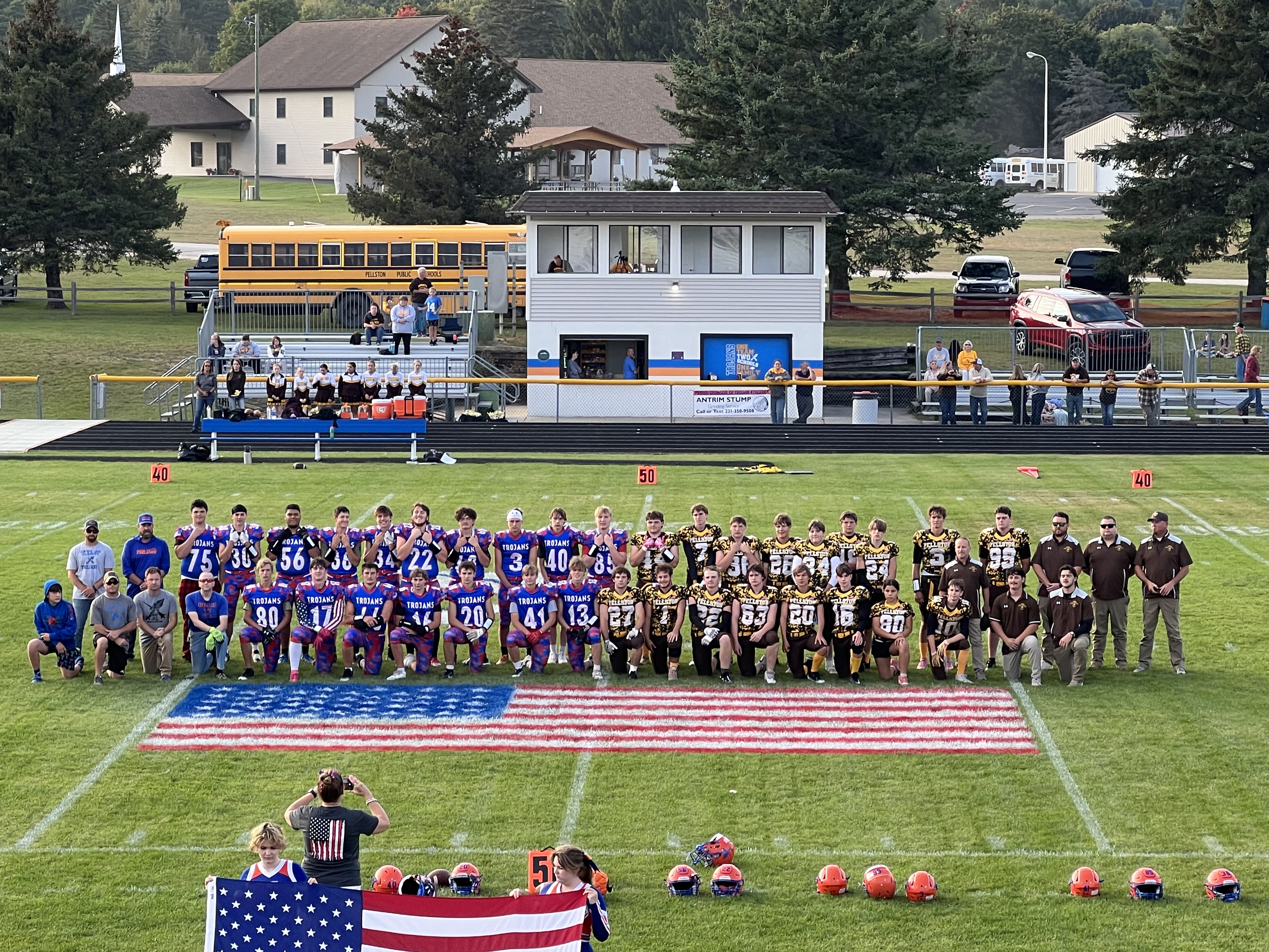 Central Lake/Ellsworth Celebrate Victory in Conference Football Game