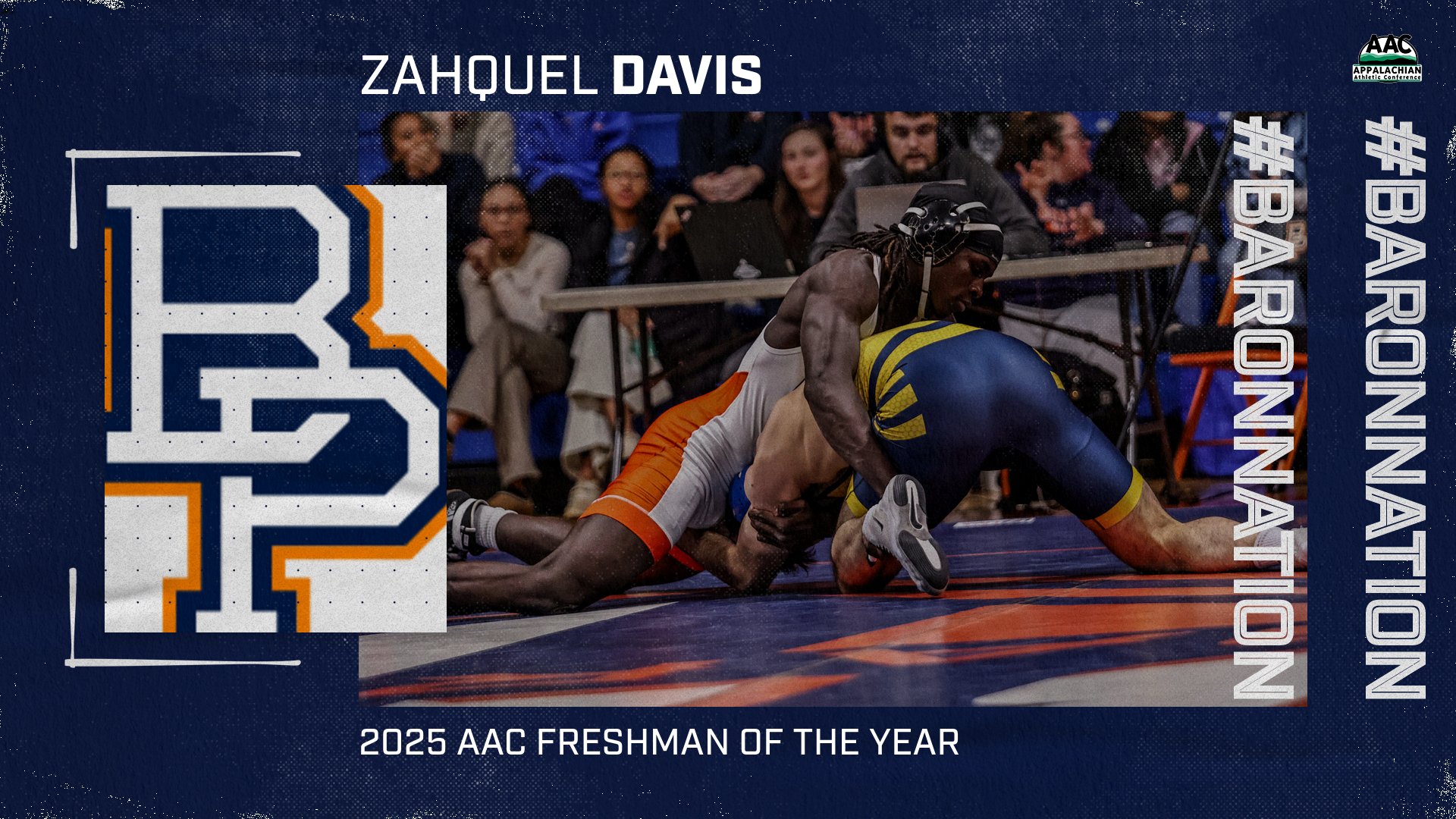 Brewton-Parker Wrestler Zahquel Davis Garners Appalachian Athletic Conference All-Freshman Honors