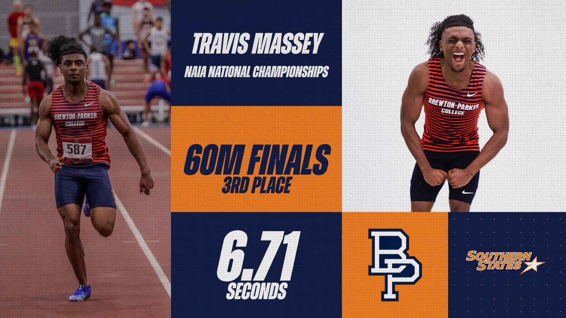 Barons Travis Massey takes Podium at NAIA Indoor National Championships