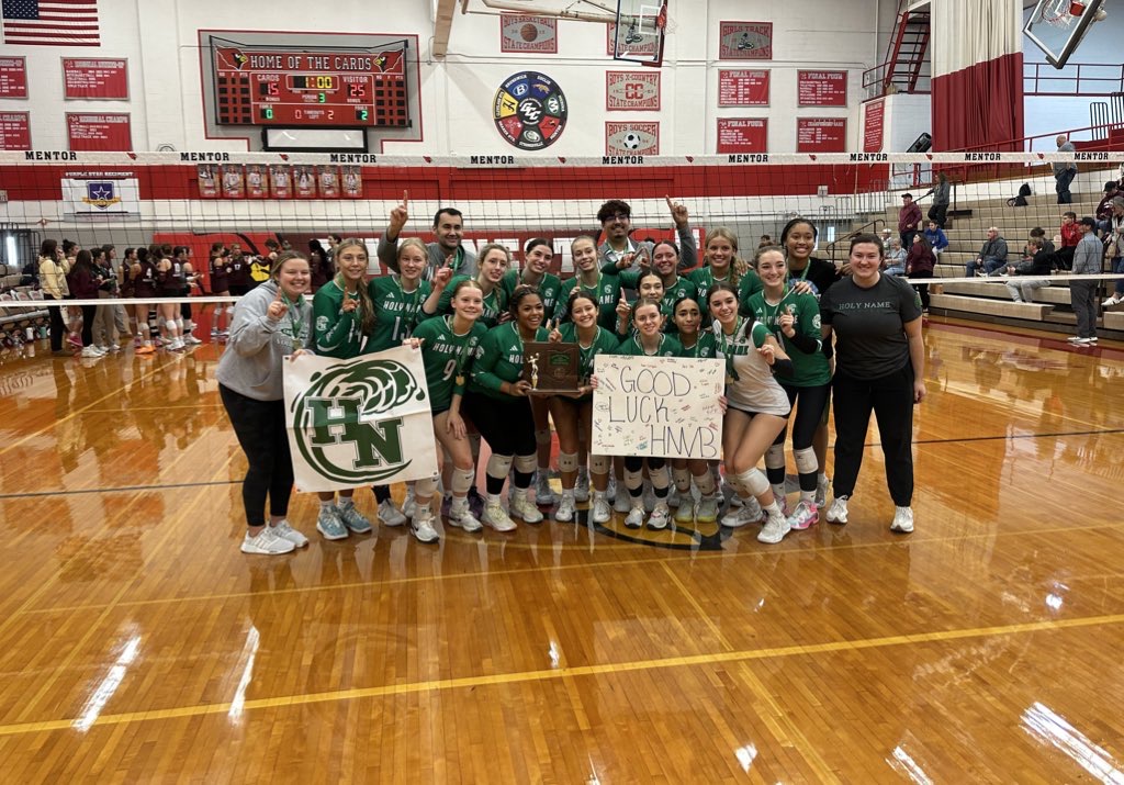 Holy Name Green Wave Clinches District Final Victory in Straight Sets Over Woodridge