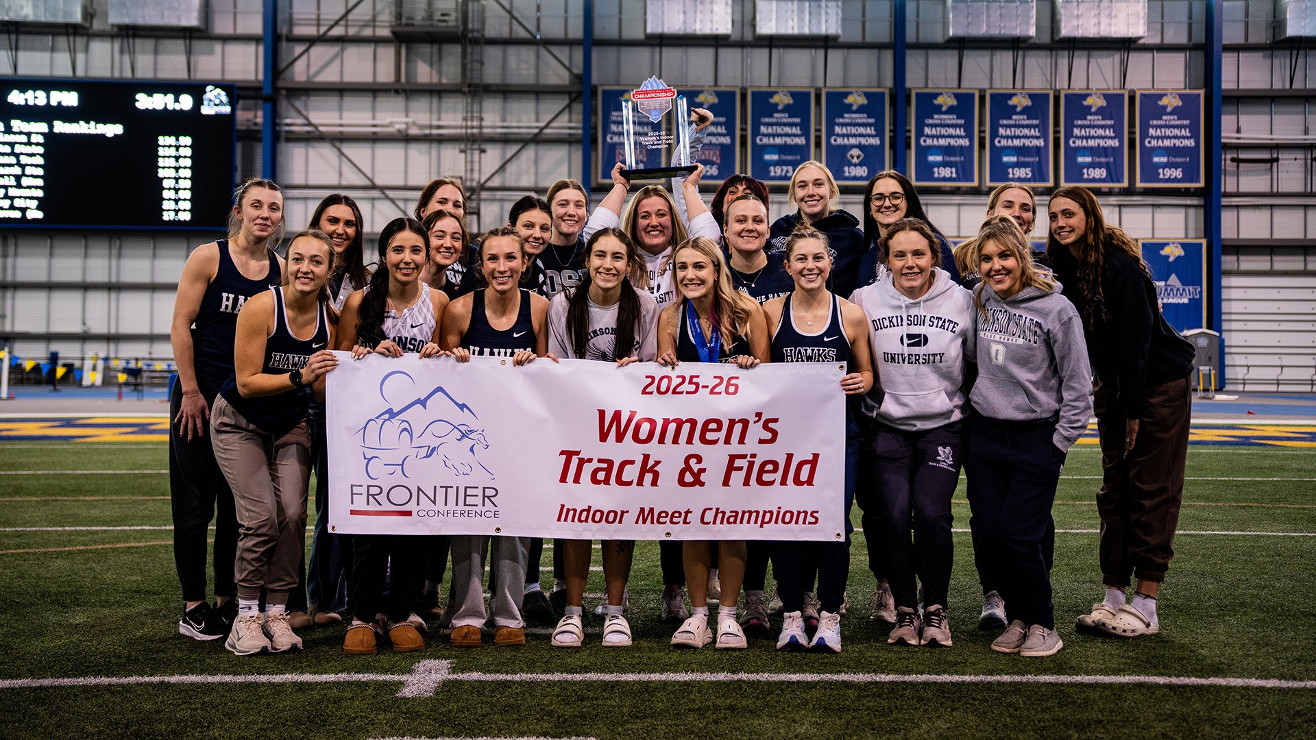 Dickinson State edges Dakota State to win first Frontier Women's Indoor Track & Field team title