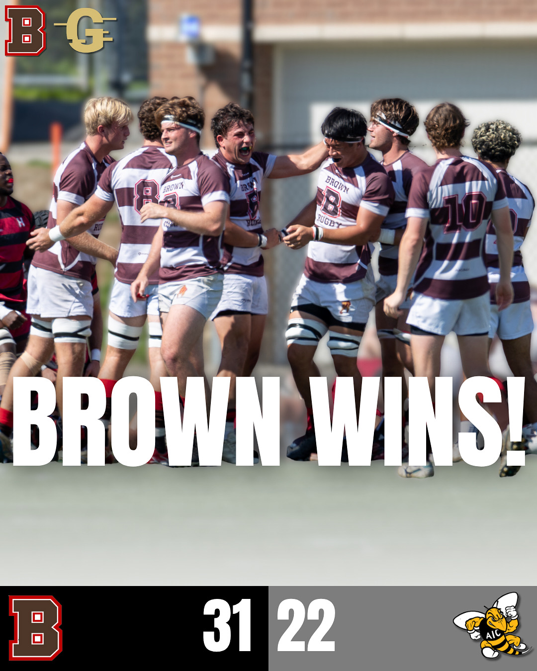 Brown Men's Rugby Triumphs Over AIC in a Gripping Liberty Conference Rivalry