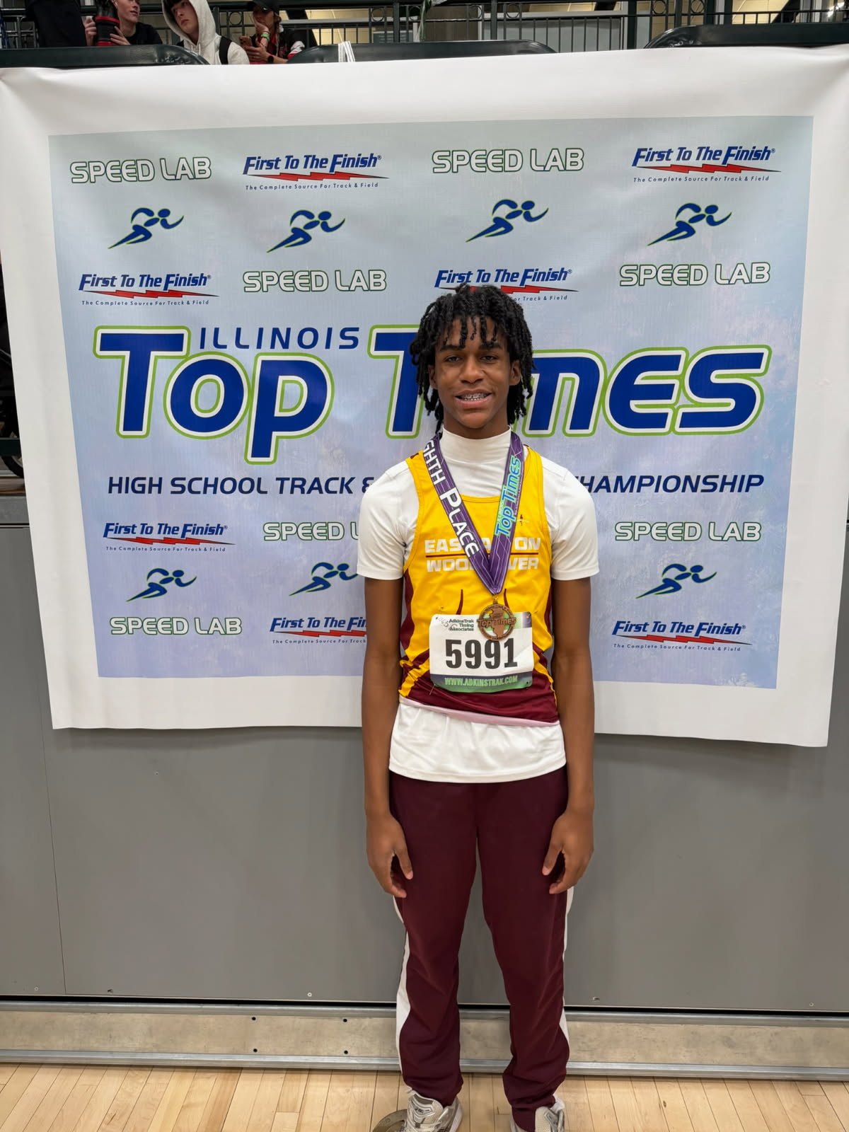 Jasiah Brown poses for his state medalist picture