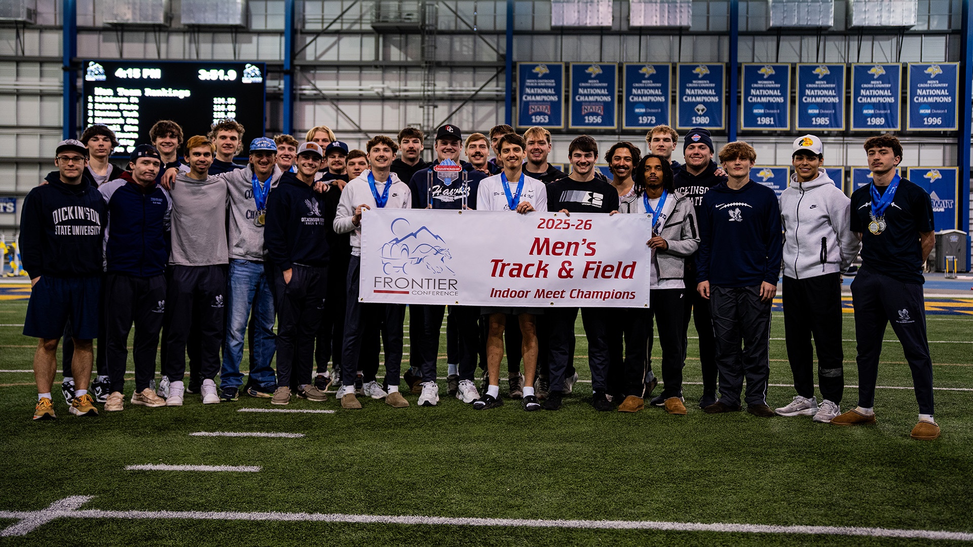 Blue Hawks win inaugural Frontier Men's Indoor Track & Field Championship