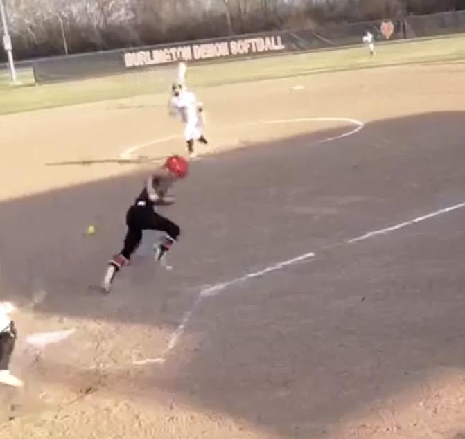 Ava Greening laying down a prefect bunt