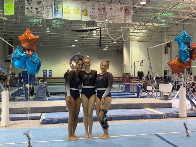 St. Charles Co-Op Gymnastics Tops Batavia on Senior Night